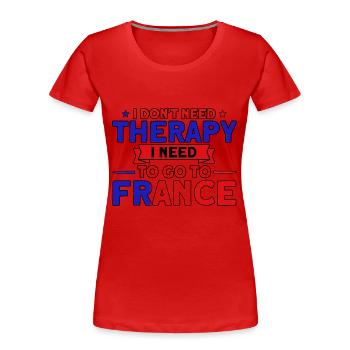 French Flag French Roots Gift - Women's Premium Organic T-Shirt - red - Front - Mia (176cm)