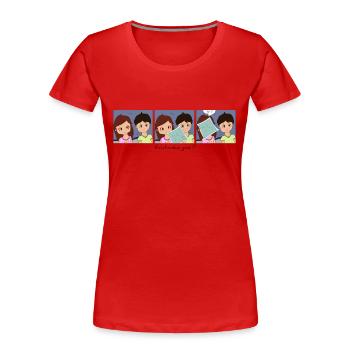 Eheleben 1 - Frauen Premium Bio T-Shirt - Rot - Vorne - Mia (176cm)
