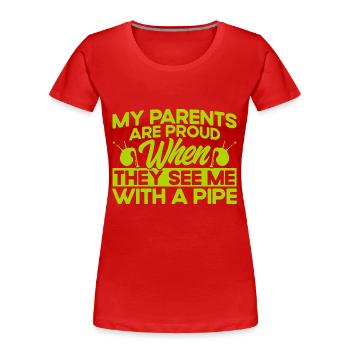 Dudelsack Schottische Dudelsäcke Dudelsackmusik Ge - Frauen Premium Bio T-Shirt - Rot - Vorne - Mia (176cm)