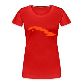 Kuba - Frauen Premium Bio T-Shirt - Rot - Vorne - Mia (176cm)