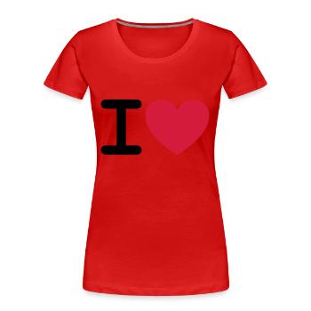 I *heart* - Frauen Premium Bio T-Shirt - Rot - Vorne - Mia (176cm)