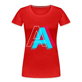 Pop Art Letter A Gift - Women's Premium Organic T-Shirt - red - Front - Mia (176cm)