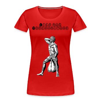 Eier aus Bodenhaltung - Frauen Premium Bio T-Shirt - Rot - Vorne - Mia (176cm)
