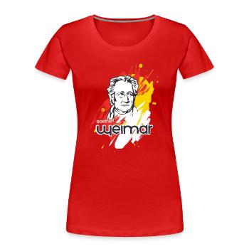Weimar Goethe - Frauen Premium Bio T-Shirt - Rot - Vorne - Mia (176cm)