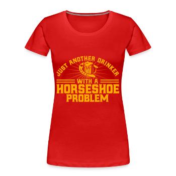 Horseshoe Thrower Horseshoe Throwing Horseshoe Throwing - Women's Premium Organic T-Shirt - red - Front - Mia (176cm)