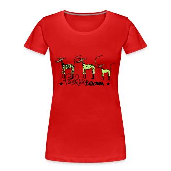 fashion team - Frauen Premium Bio T-Shirt - Rot - Vorne - Mia (176cm)