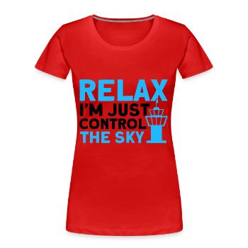 Luftverkehrskontrolle Fluglotse Flughafen Geschenk - Frauen Premium Bio T-Shirt - Rot - Vorne - Mia (176cm)