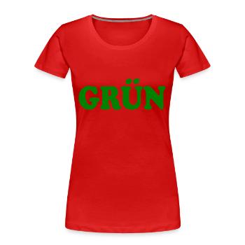 Grün - Frauen Premium Bio T-Shirt - Rot - Vorne - Mia (176cm)