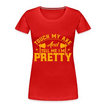 Wettbewerbe im Axtwerfen Axtwerfen Äxte werfen Ges - Frauen Premium Bio T-Shirt - Rot - Vorne - Mia (176cm)