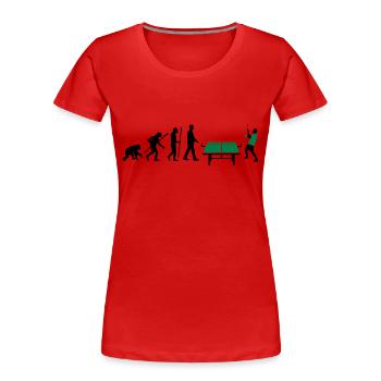 evolution_table_tennis_072012_a_2c - Frauen Premium Bio T-Shirt - Rot - Vorne - Mia (176cm)