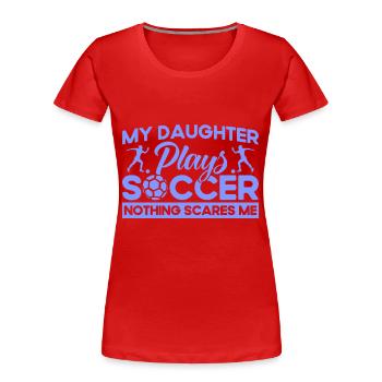 Cadeau de football de fan de sport de mère - T-shirt bio Premium Femme - rouge - Devant - Mia (176cm)