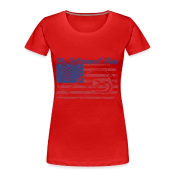 My Retirement Plan Catfish Fishing Gift - Women's Premium Organic T-Shirt - red - Front - Mia (176cm)