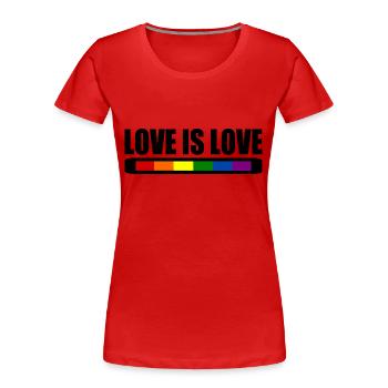 Love is love - T-shirt bio Premium Femme - rouge - Devant - Mia (176cm)