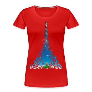 Rocket dreams - Women's Premium Organic T-Shirt - red - Front - Mia (176cm)