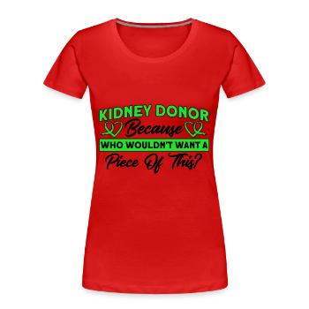 Organ Donor Organ Recipient Transplanted - Women's Premium Organic T-Shirt - red - Front - Mia (176cm)