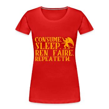 Marché médiéval médiéval Festival folklorique Geschen - T-shirt bio Premium Femme - rouge - Devant - Mia (176cm)