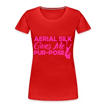 Aerial Yoga Aerial Silk Aerial Acrobats Gift - Women's Premium Organic T-Shirt - red - Front - Mia (176cm)