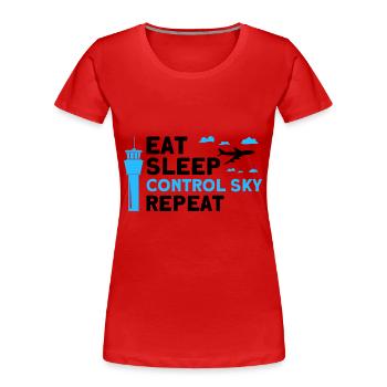 Luftverkehrskontrolle Fluglotse Flughafen Geschenk - Frauen Premium Bio T-Shirt - Rot - Vorne - Mia (176cm)