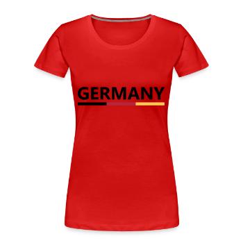 Germany - Frauen Premium Bio T-Shirt - Rot - Vorne - Mia (176cm)
