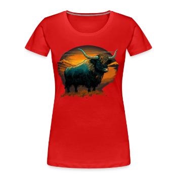 Yak de montagne - T-shirt bio Premium Femme - rouge - Devant - Mia (176cm)