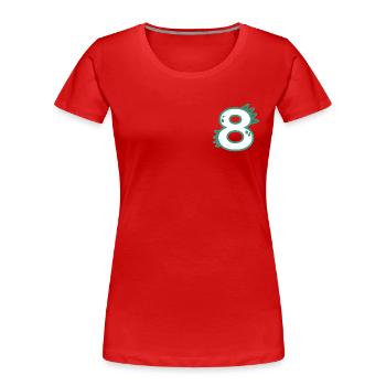 Zahl 8 - Frauen Premium Bio T-Shirt - Rot - Vorne - Mia (176cm)
