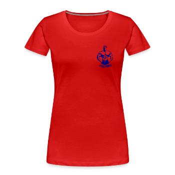 Pure Power Bodybuilding Graphic - Gym Silhouette - T-shirt bio Premium Femme - rouge - Devant - Mia (176cm)