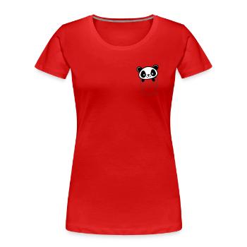 Panda lugt aus der Tasche - Frauen Premium Bio T-Shirt - Rot - Vorne - Mia (176cm)