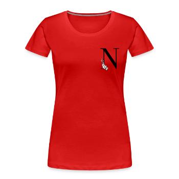 Buchstabe N - Frauen Premium Bio T-Shirt - Rot - Vorne - Mia (176cm)