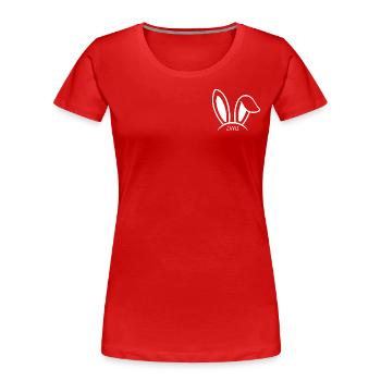 oreilles lapin DML - T-shirt bio Premium Femme - rouge - Devant - Mia (176cm)