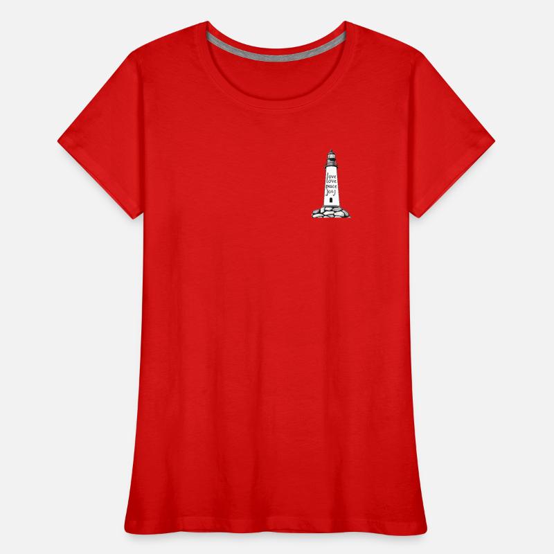 Leuchtturm mit Friedensbotschaft Frauen Premium Bio T-Shirt