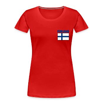 Finnland - Frauen Premium Bio T-Shirt - Rot - Vorne - Mia (176cm)