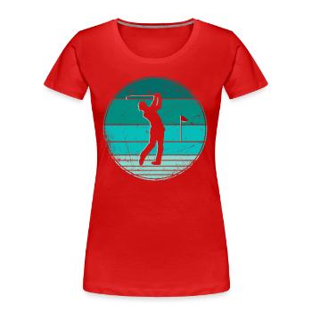 Golfeurs Golf Golf Golfeurs vintage - T-shirt bio Premium Femme - rouge - Devant - Mia (176cm)