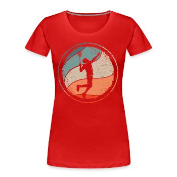 Joueur de badminton Joueur de badminton rétro Badminton - T-shirt bio Premium Femme - rouge - Devant - Mia (176cm)