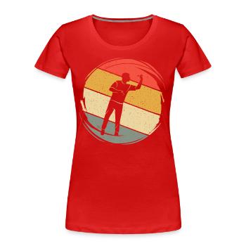 Joueur de fléchettes Jeu de fléchettes vintage Joueur de fléchettes - T-shirt bio Premium Femme - rouge - Devant - Mia (176cm)