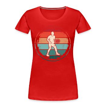 Joueur de tennis Entraîneur de tennis Joueur de tennis vintage - T-shirt bio Premium Femme - rouge - Devant - Mia (176cm)