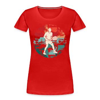 joueur de tennis club de tennis joueur de tennis rétro - T-shirt bio Premium Femme - rouge - Devant - Mia (176cm)