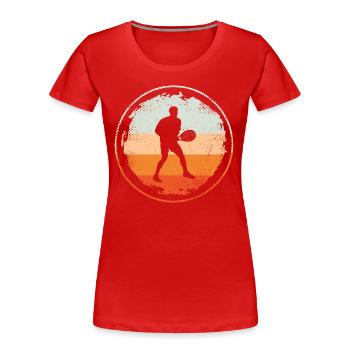 joueur de tennis jeu de tennis rétro joueur de tennis - T-shirt bio Premium Femme - rouge - Devant - Mia (176cm)