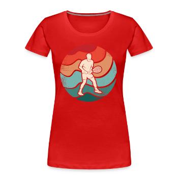 Joueur de tennis Jeu de tennis vintage Joueur de tennis - T-shirt bio Premium Femme - rouge - Devant - Mia (176cm)