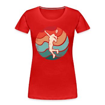 Badminton player Badminton Women's Badminton - Women's Premium Organic T-Shirt - red - Front - Mia (176cm)