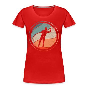Joueur de fléchettes Jeu de fléchettes Joueur de fléchettes - T-shirt bio Premium Femme - rouge - Devant - Mia (176cm)