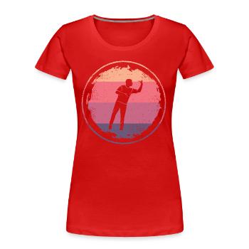 Joueur de fléchettes Joueur de fléchettes féminin Joueur de fléchettes - T-shirt bio Premium Femme - rouge - Devant - Mia (176cm)