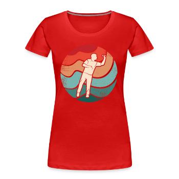Joueur de fléchettes Jeu de fléchettes Joueur de fléchettes - T-shirt bio Premium Femme - rouge - Devant - Mia (176cm)