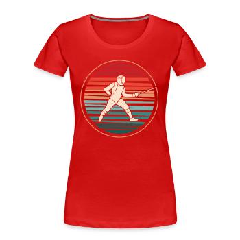 Fechten Retro Fechtkampf Degen Fechter - Frauen Premium Bio T-Shirt - Rot - Vorne - Mia (176cm)
