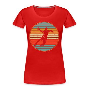 Handball Player Handball Player Retro Handball Player - Women's Premium Organic T-Shirt - red - Front - Mia (176cm)