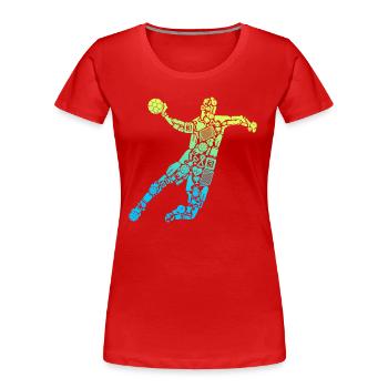 Handball Player Handball Symbols Handball Player - Women's Premium Organic T-Shirt - red - Front - Mia (176cm)