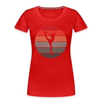 Roller Skates Roller Skates Vintage Girls Roller Skating - Women's Premium Organic T-Shirt - red - Front - Mia (176cm)