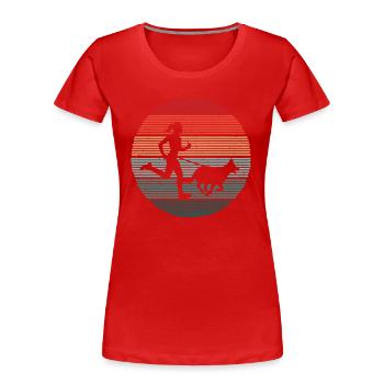 Hundesport Dogtrekking Hundelauf Canicross - Frauen Premium Bio T-Shirt - Rot - Vorne - Mia (176cm)