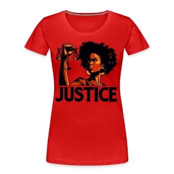 Gerechtigkeit - Frauen Premium Bio T-Shirt - Rot - Vorne - Mia (176cm)