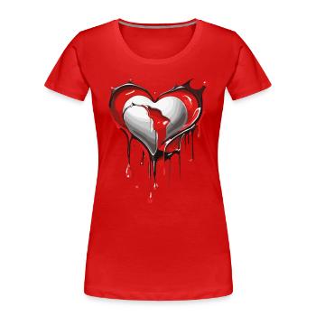 Le cœur brisé fond - T-shirt bio Premium Femme - rouge - Devant - Mia (176cm)