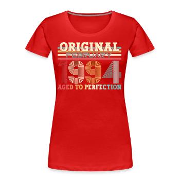 30. Geburtstag Original Februar Jahrgang 1994 - Frauen Premium Bio T-Shirt - Rot - Vorne - Mia (176cm)